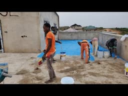 Building in Ghana🇬🇭; Process of applying Waterproofing by Efo Kofi +233 54 443 9401