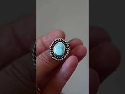 Handcrafted Turquoise Ring for my mom💙 | Silversmithing Jewelry #shorts