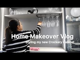 Home Upgrade Vlog| New Crockery Cabinet Organization & Decor| Indian Kitchen Organisation