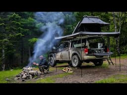 Truck Camping in Rain at Backcountry Lake