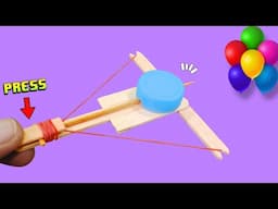 How To Make Slingshot Gun , Mini Crossbow , Rubber Band Gun , DIY Toy Gun