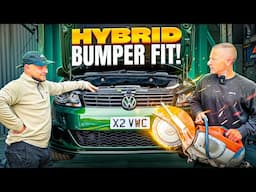 We finally get a Hybrid front bumper on joshes caddy (AH YE)