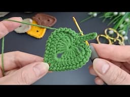 Gorgeous easy crocheted decorative leaf making🧶#crochet #knitting #flower #keşfet #handmade