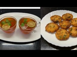 லெமன் டீ ; அவல் வடை  10 நிமிடத்தில் ரெடி 👌😋/ Lemon tea,Aval vadai easy teatime snacks/ poha snacks