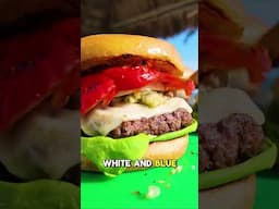 The Most American Burger Ever… Made on a Beach Grill! 🍔
