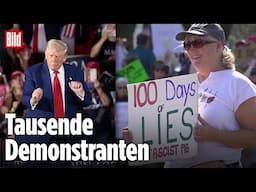 Michigan: Jubel und Protest bei Trumps 100-Tage-Party