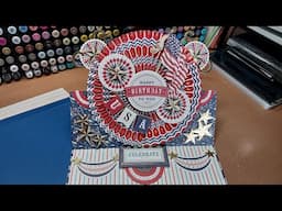 Anna Griffin Madison paper collection, let's make an 8x10 rosette easel card & file folder envelope