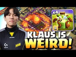 KLAUS risks war on this WEIRD x4 OVERGROWTH FIREBALL attack! Clash of Clans