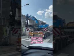 🚧Power in Motion: Excavator Unloading in Tournai | Full Demolition Coming Soon! 🇧🇪🔥 #subscribe