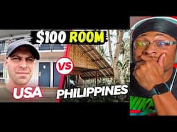 Americans Reacts To - I’ll Never Return Here | $100 Room in Philippines 🇵🇭 vs USA 🇺🇸(Reaction)