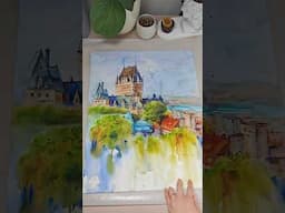 Packing Up My Sold Quebec City Watercolor Painting!#watercolor