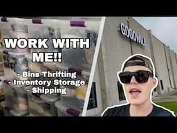 Work With Me / Double Day in the Life!! Bins Thrift With Me, Inventory & Shipping