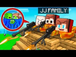 JJ LAVA Elemental Family Snipers Hunt Mikey WATER Elemental Family in Minecraft !  - Maizen