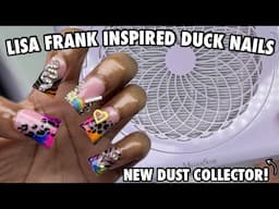 Lisa Frank Inspired Duck Nails | NEW MelodySusie SProF Dust Collector | Full Cover Duck Nail Tips