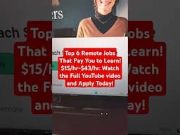 6 Remote Jobs That Pay You To Learn NEW Skills in 2025!#shorts