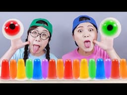 Rainbow Jelly Candy Mukbang DONA
