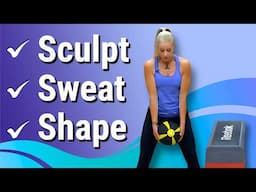 Body Sculpting HIIT Workout for Women Over 40 - Dumbbells, Step & Medicine Ball