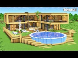 Minecraft: How to Build a Wooden House | Easy Survival House Tutorial #4 - Interior in Description!