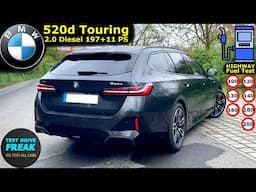 2025 BMW 520d Touring xDrive 197 + 11 PS 🚗 Test Drive | Fuel Consumption & Performance Review