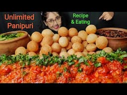 Eating Unlimited Panipuri with Recipe | Fuchka Eating | Golgappe | Big bites | Asmr Eating | Mukbang
