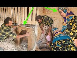 Building a beautiful fireplace by Saleh Architecture: Khadija's illness 😔 in the mountains2025