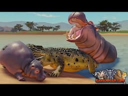 Hippo Herd Defends Calf From Crocodiles & More! | ROBLOX Savannah Life