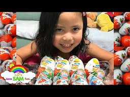 Unwrapping Kinder Surprise Eggs | Justice League Toy Collections | Let's Have Sam Fun!