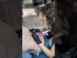 Come tattoo with me an abstract flower #tattoo #vlog #tattooartist #tattooideas #art
