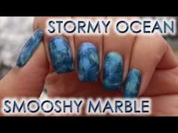 Stormy Ocean Smooshy Marble | DIY Nail Art Tutorial | MSLP