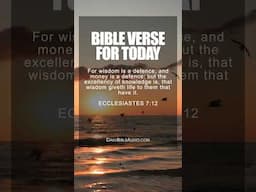 ECCLESIASTES 7:12 | Powerful Bible Verse For Today #scriptureoftheday