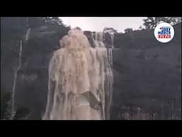 Mobile phone footage of rising water levels at Diyaluma waterfall due to heavy rains