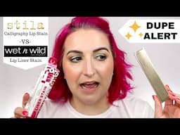 DUPE ALERT - Stila Calligraphy lip stain vs Wet n Wild Lip Stain liner | Kirby Rose