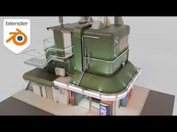 Watch Me Make a 3D cyberpunk building From Scratch!