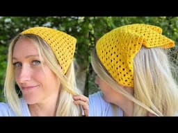 Easy Crochet Bandana Tutorial | Boho Headscarf Pattern for Beginners