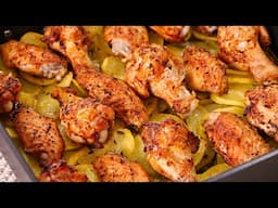 Alitas de Pollo Crujientes y Jugosas con Patatas en Freidora de Aire