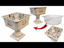 Reverse decoupage on plastic/Beautiful Home decor /Diy Ideas