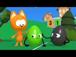 Colored Eggs and Kote Kitty Games - Sport Competition