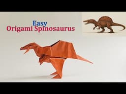 How to make origami dinosaur (Spinosaurus), step by step tutorial