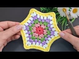 Easy crochet knitting motif pattern🌸#crochet #knitting #diy #handmade #keşfet #flower