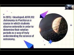 APS SPG: Astronomy in Practice: Teaching Non-Scientists Astronomy Through Asteroid Observations