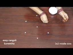 Simple small rangoli designs for Home🌸easy daily rangoli🌸Cute kolam with dots🌸Amazing muggulu