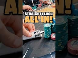 STRAIGHT FLUSH for $2,300⁉️🤯 #poker #shorts