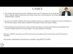 Week 12: Lecture 71: CASSCF - I