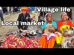 Selling Sweet Potato 🍠 In market || Village weekly market 🙏 || village life