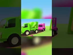 🚚🚚🚚Cement mixer trucks go on a mission in the car city! Car cartoons for kids #cartoons #shorts