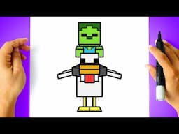 How to DRAW CHICKEN JOCKEY MINECRAFT
