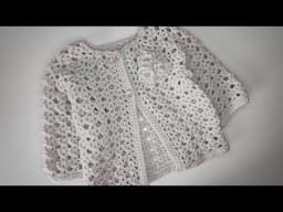 Crochet #98 How to crochet spring / summer lace cardigan for girls 1-5 y / Part 1