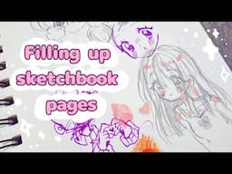 Filling up sketchbook pages💕| Draw with me