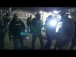 Clashes outside Delaney Hall Detention Center in Newark New Jersey