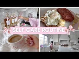 My Self-Care Routine🎀🕯️| Skincare, Coffee, Breakfast, Workout & Cozy Me Time!🎀